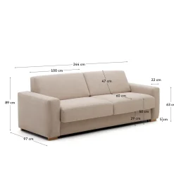 Kave Home Slaapbank Anley 4-Zits Beige