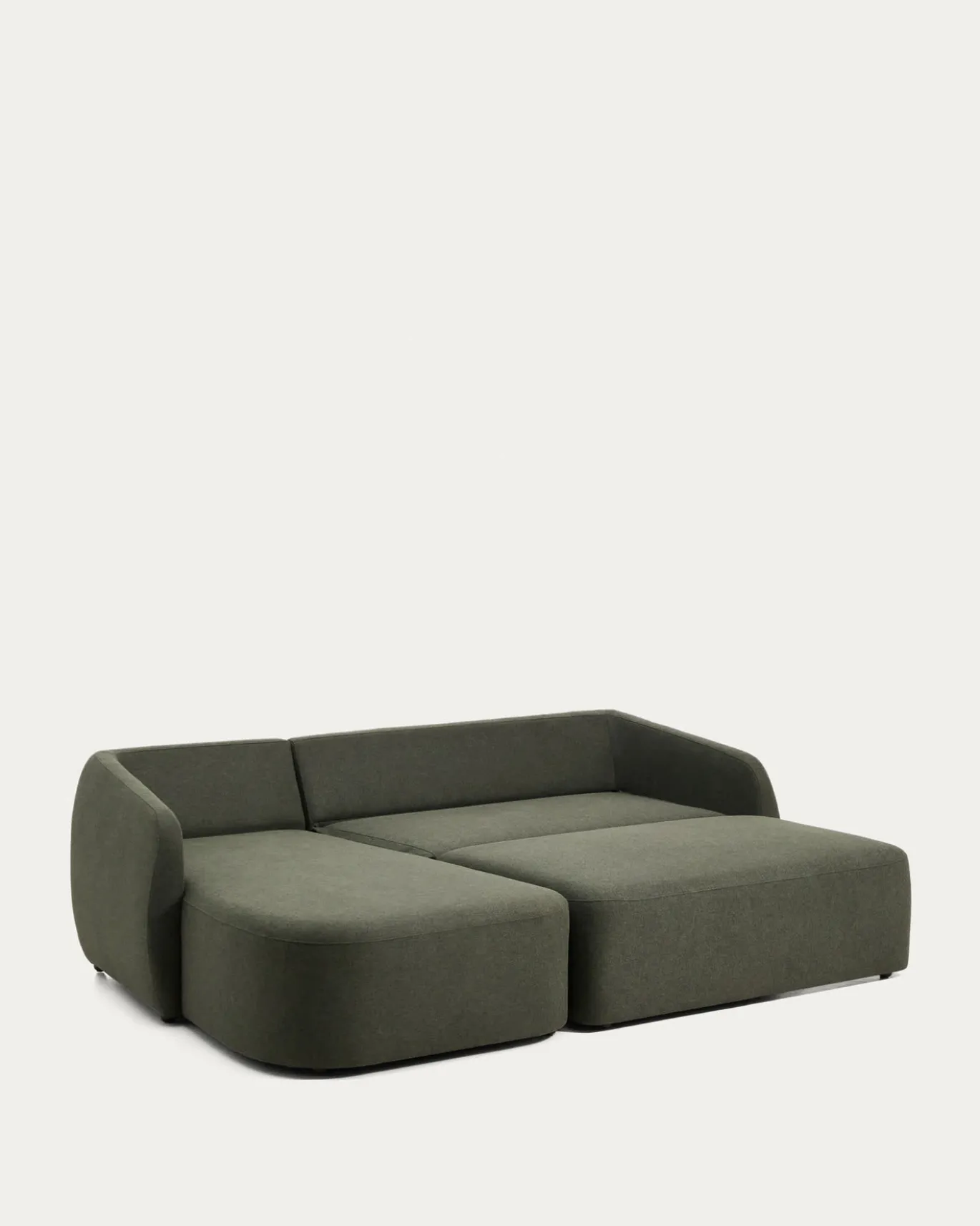 Kave Home Slaapbank Laira 3-Zits Chaise Longue Links Donkergroen 246cm