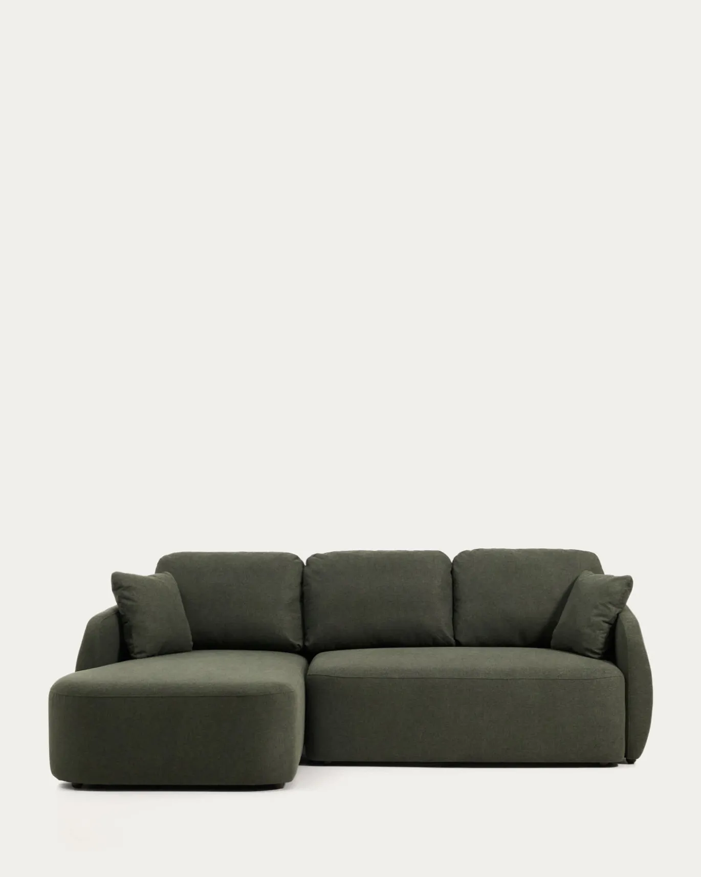 Kave Home Slaapbank Laira 3-Zits Chaise Longue Links Donkergroen 246cm