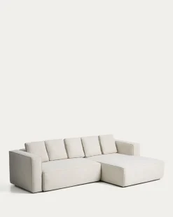 Kave Home Slaapbank Marela Chaise Longue Rechts Chenille Beige 276cm