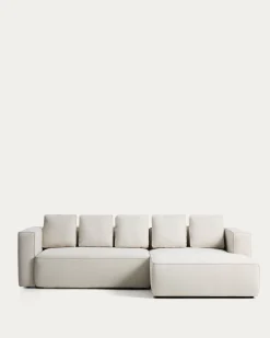 Kave Home Slaapbank Marela Chaise Longue Rechts Chenille Beige 276cm