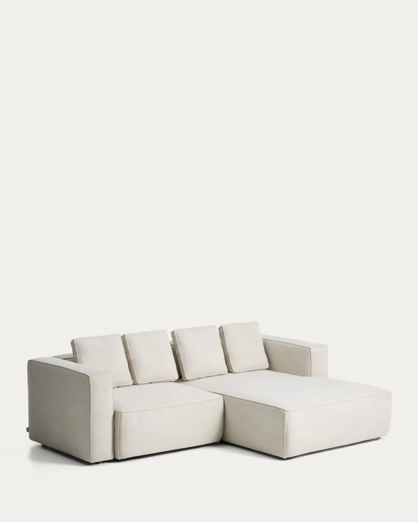 Kave Home Slaapbank Marela Chaise Longue Rechts Chenille Beige 236cm