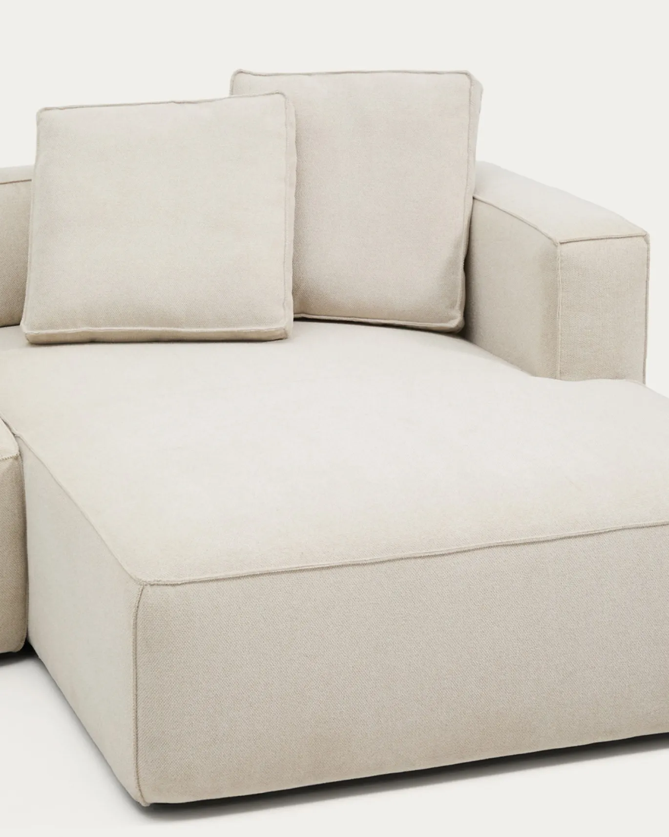 Kave Home Slaapbank Marela Chaise Longue Rechts Chenille Beige 236cm