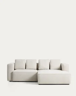 Kave Home Slaapbank Marela Chaise Longue Rechts Chenille Beige 236cm