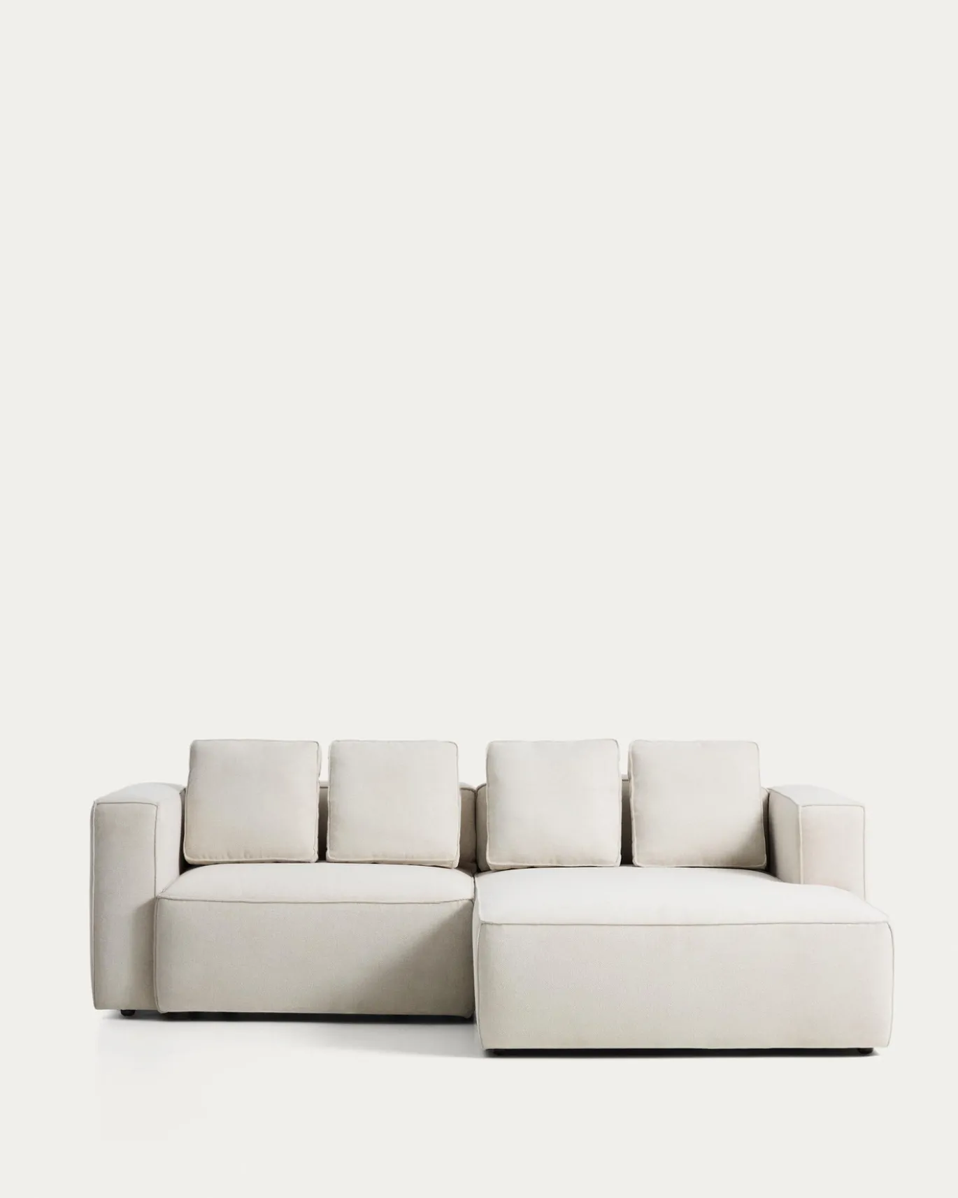 Kave Home Slaapbank Marela Chaise Longue Rechts Chenille Beige 236cm