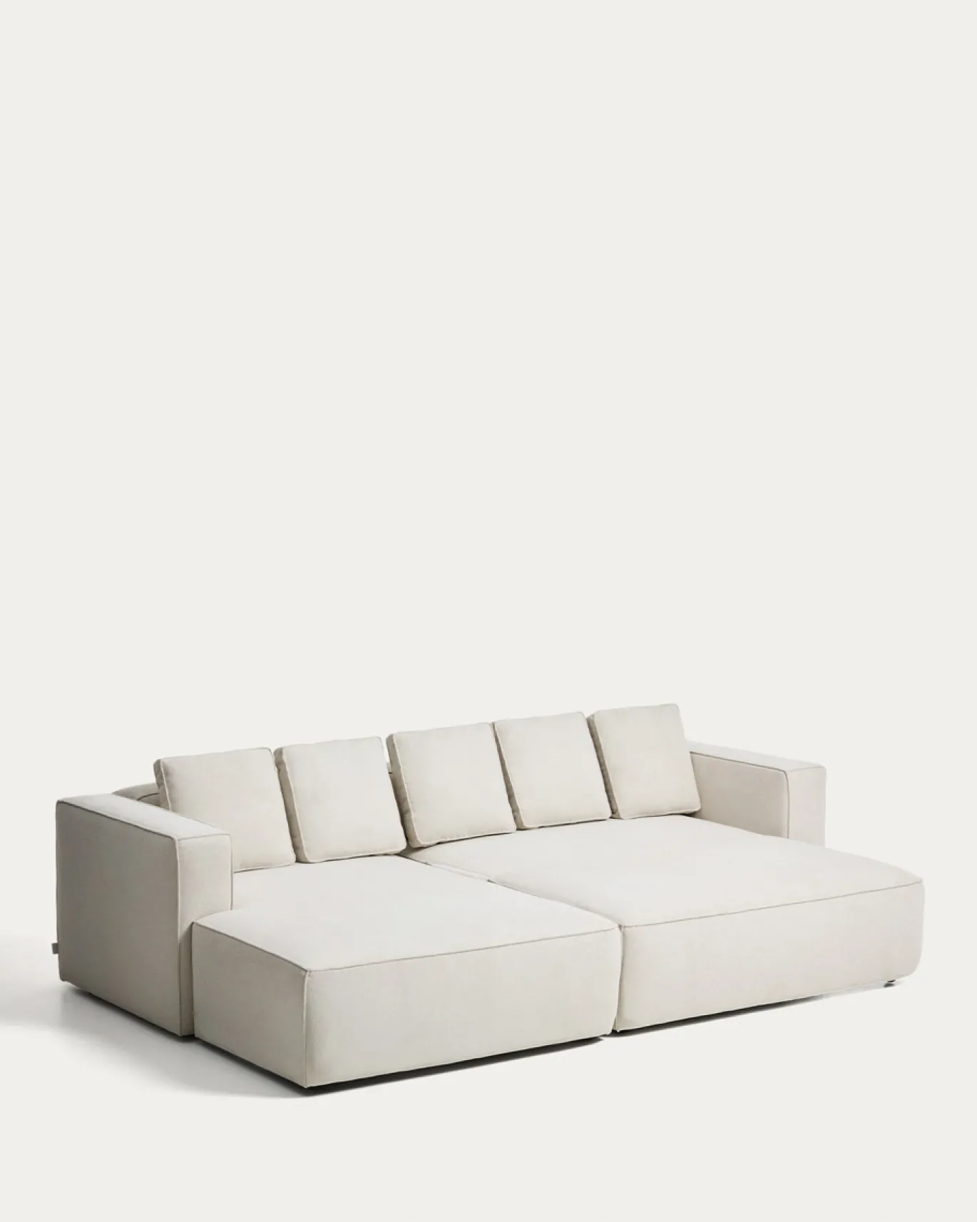 Kave Home Slaapbank Marela Chaise Longue Links Chenille Beige 276cm