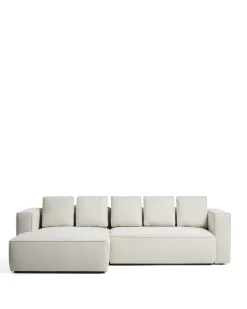 Kave Home Slaapbank Marela Chaise Longue Links Chenille Beige 276cm
