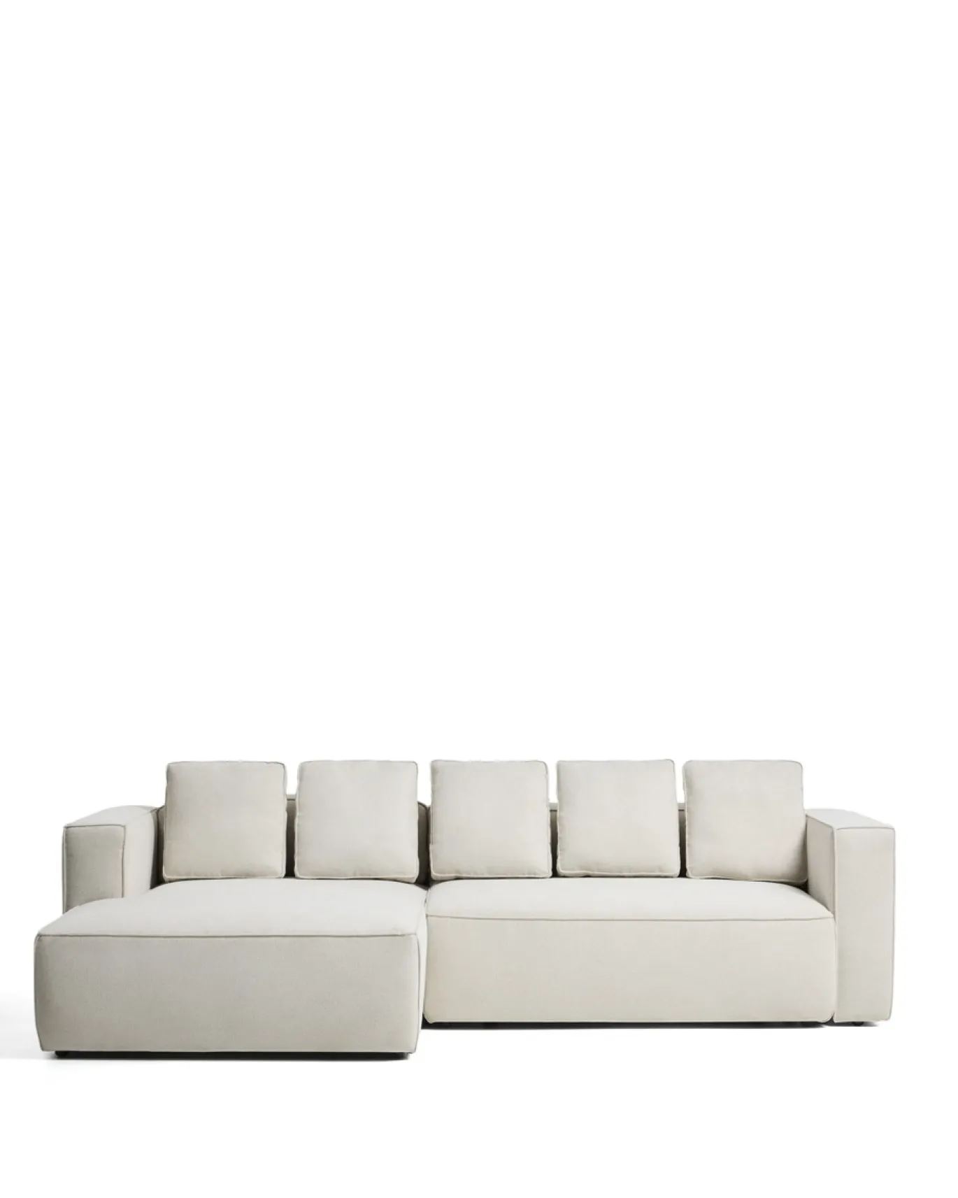 Kave Home Slaapbank Marela Chaise Longue Links Chenille Beige 276cm