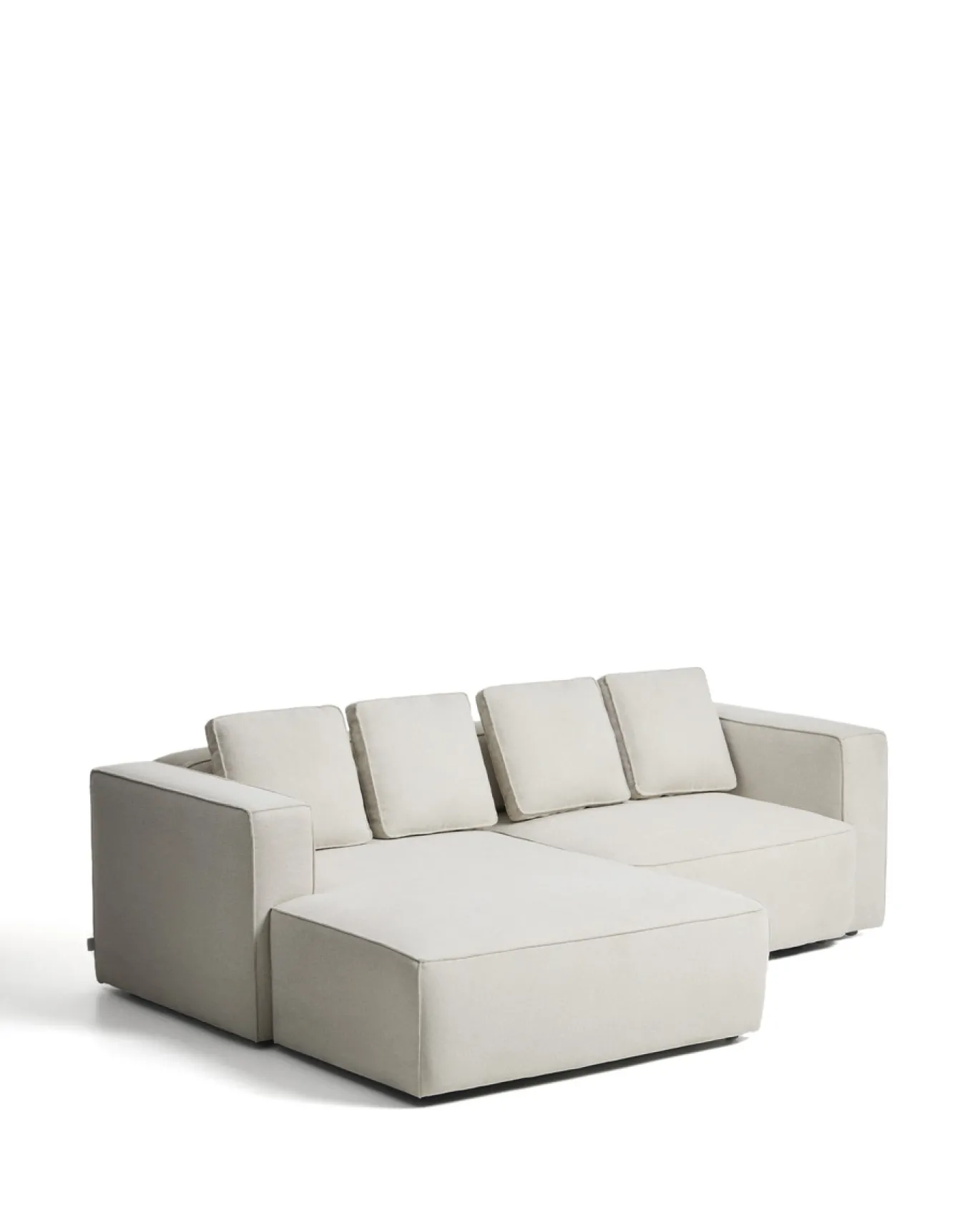 Kave Home Slaapbank Marela Chaise Longue Links Chenille Beige 236cm