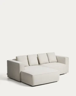Kave Home Slaapbank Marela Chaise Longue Links Chenille Beige 236cm
