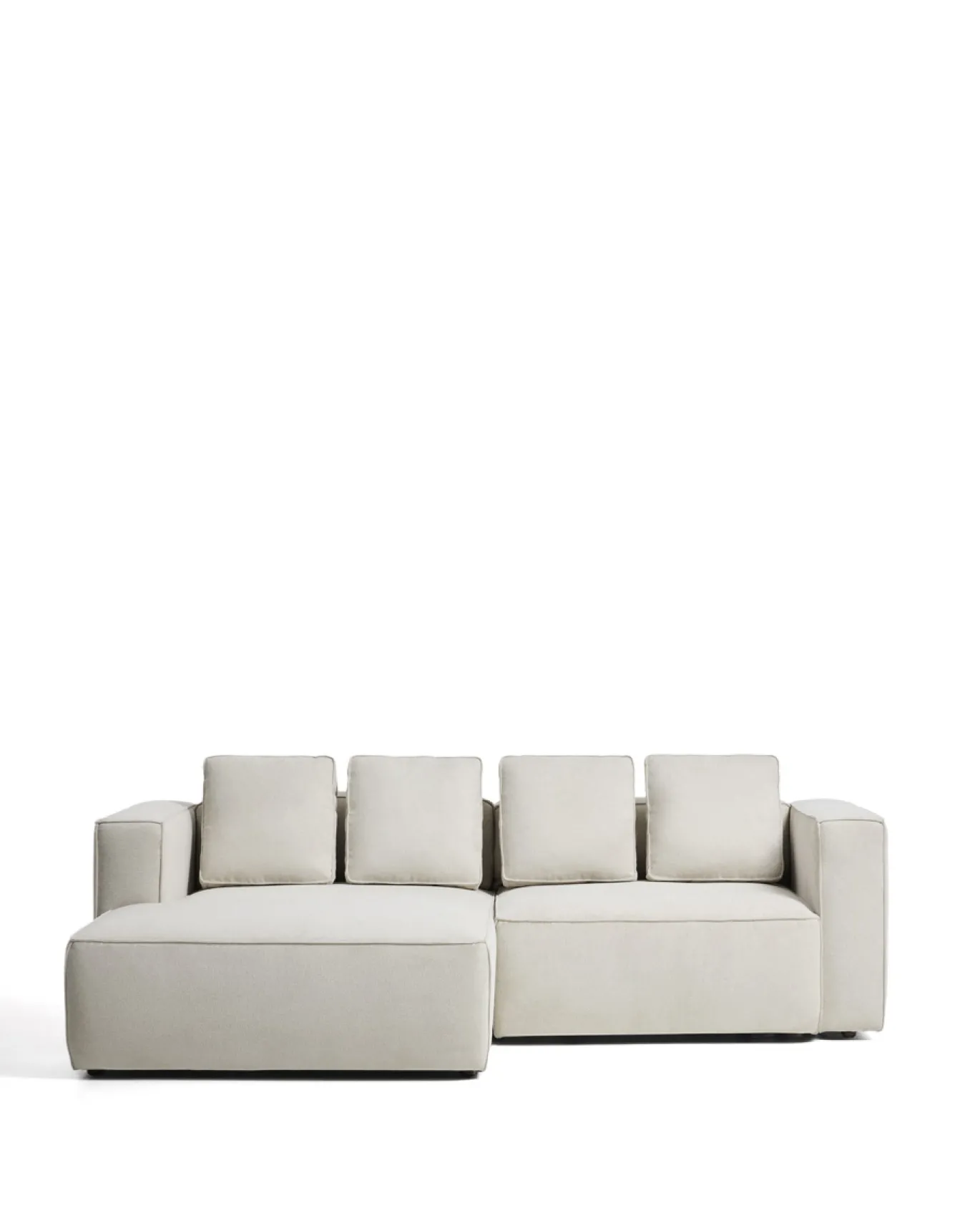 Kave Home Slaapbank Marela Chaise Longue Links Chenille Beige 236cm