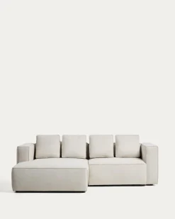 Kave Home Slaapbank Marela Chaise Longue Links Chenille Beige 236cm