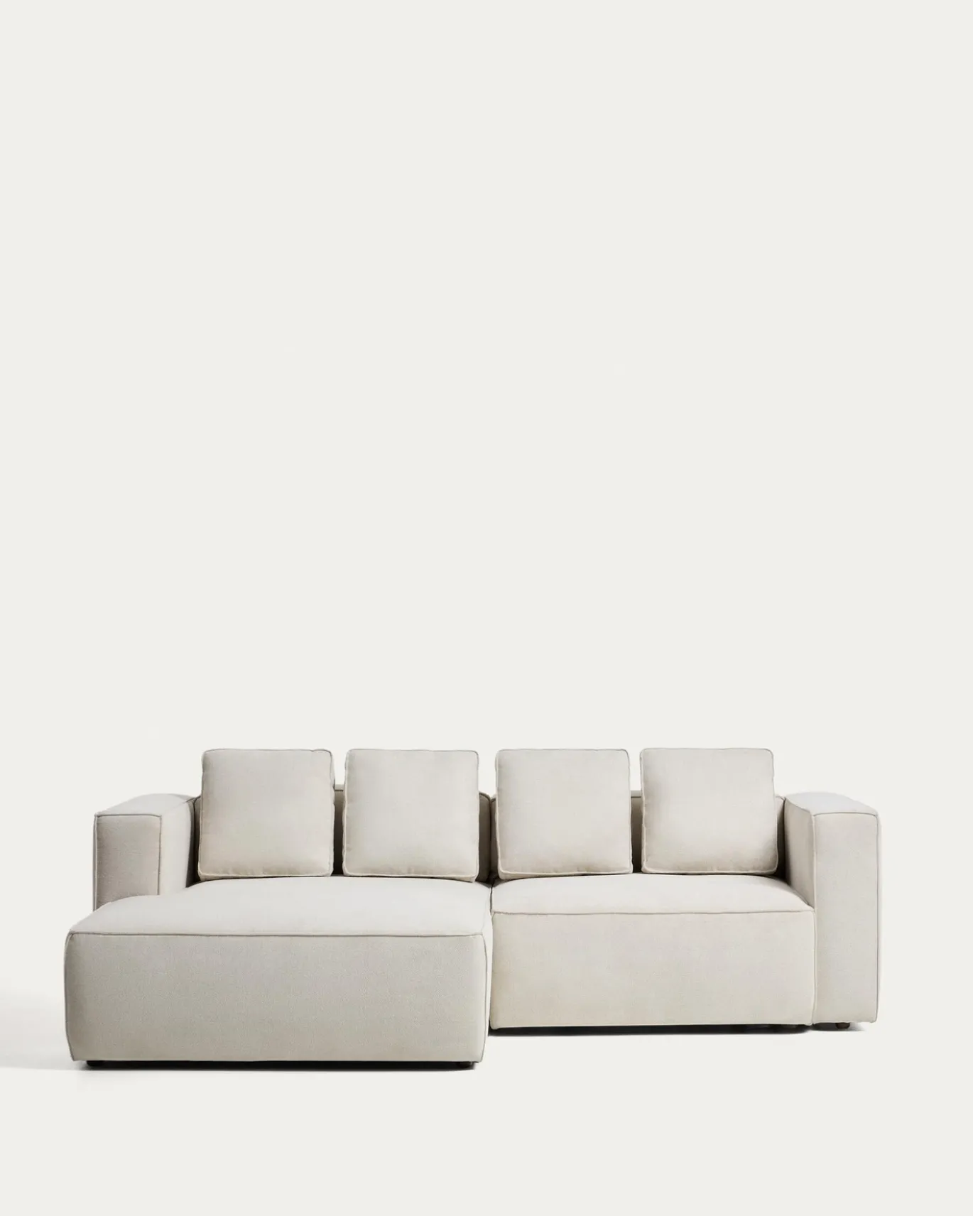 Kave Home Slaapbank Marela Chaise Longue Links Chenille Beige 236cm