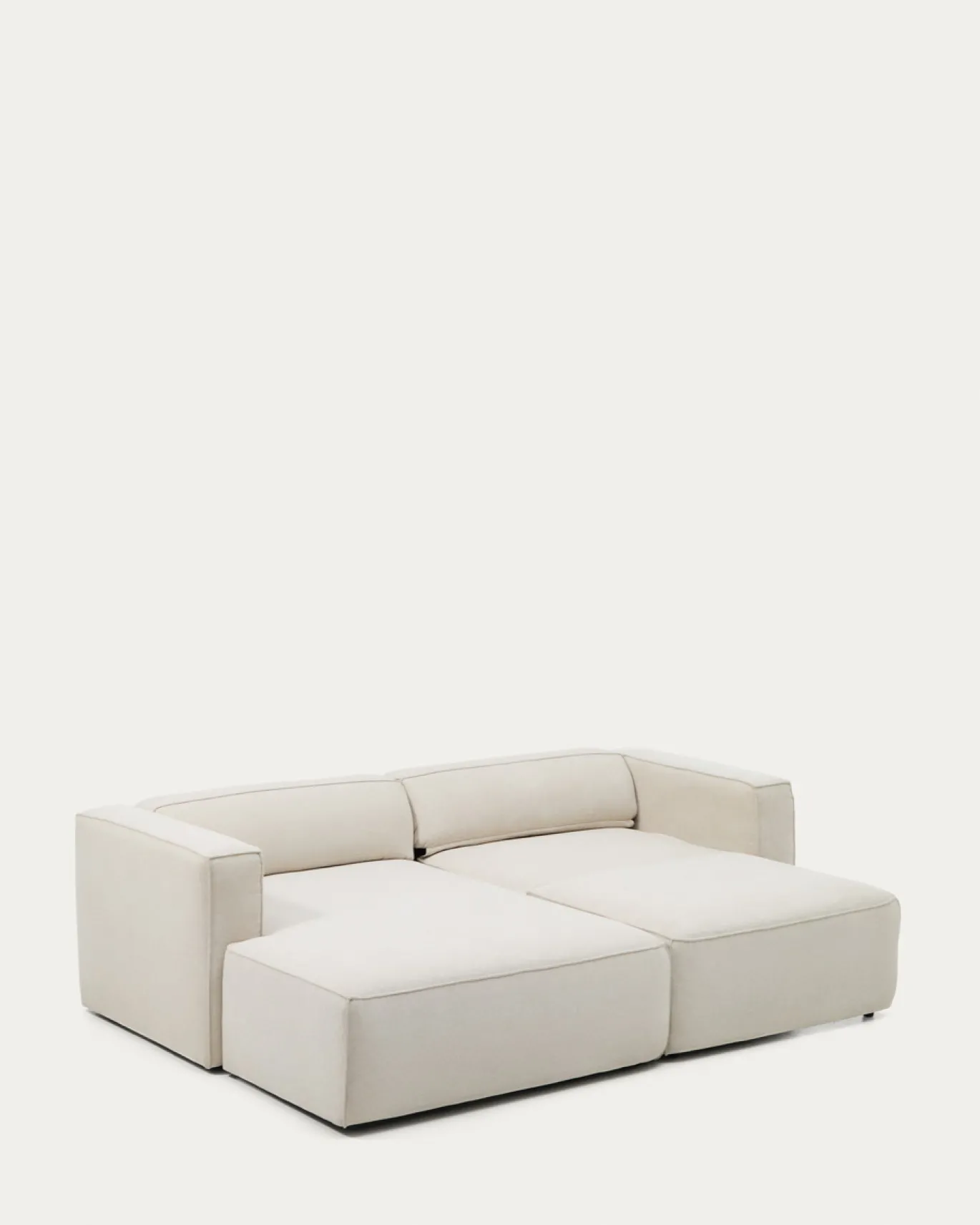 Kave Home Slaapbank Marela Chaise Longue Links Chenille Beige 236cm
