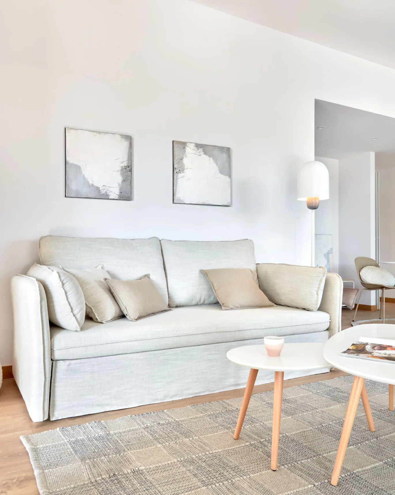 Kave Home Slaapbank Tanit Wit Massief Beukenhout 210cm