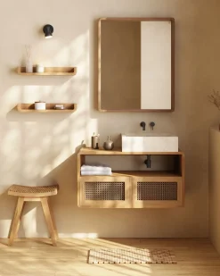 Kave Home Spiegel Kuveni Massief Teakhout 80x65cm