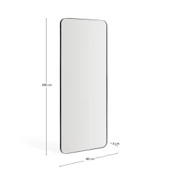 Kave Home Spiegel Marco Zwart Metaal 80x180cm