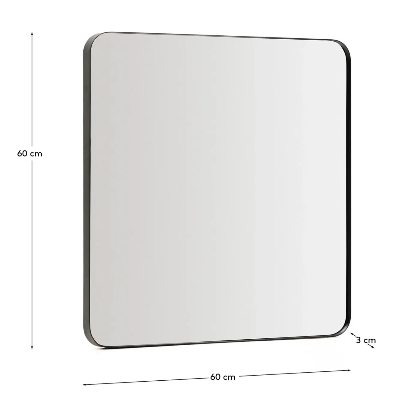 Kave Home Spiegel Marco Zwart Metaal 60x60cm