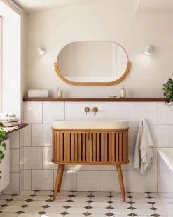 Kave Home Spiegel Rokia Massief Teakhout 90x55cm