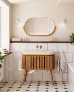 Kave Home Spiegel Rokia Massief Teakhout 90x55cm