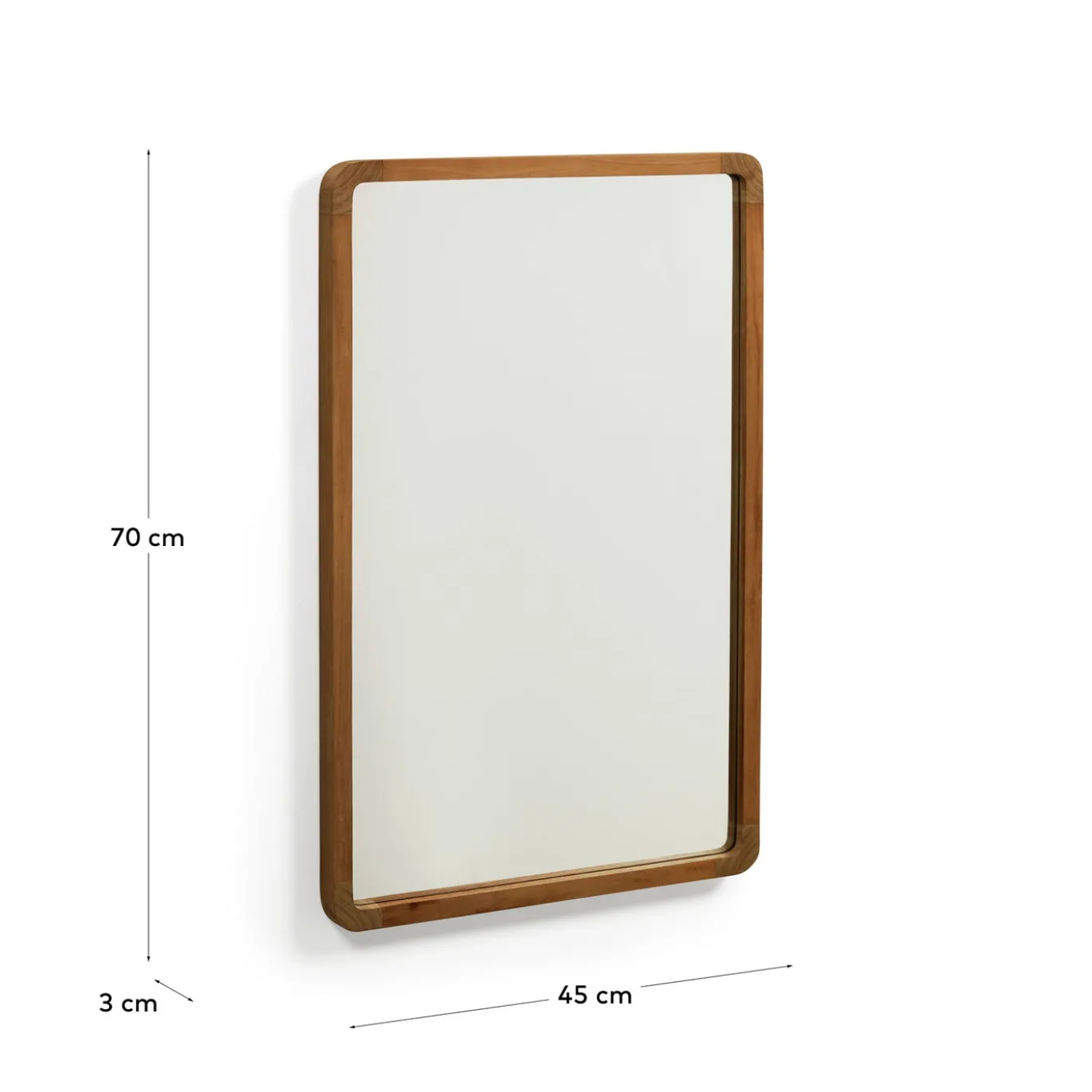 Kave Home Spiegel Shamel Massief Teakhout Bruin 45x70cm