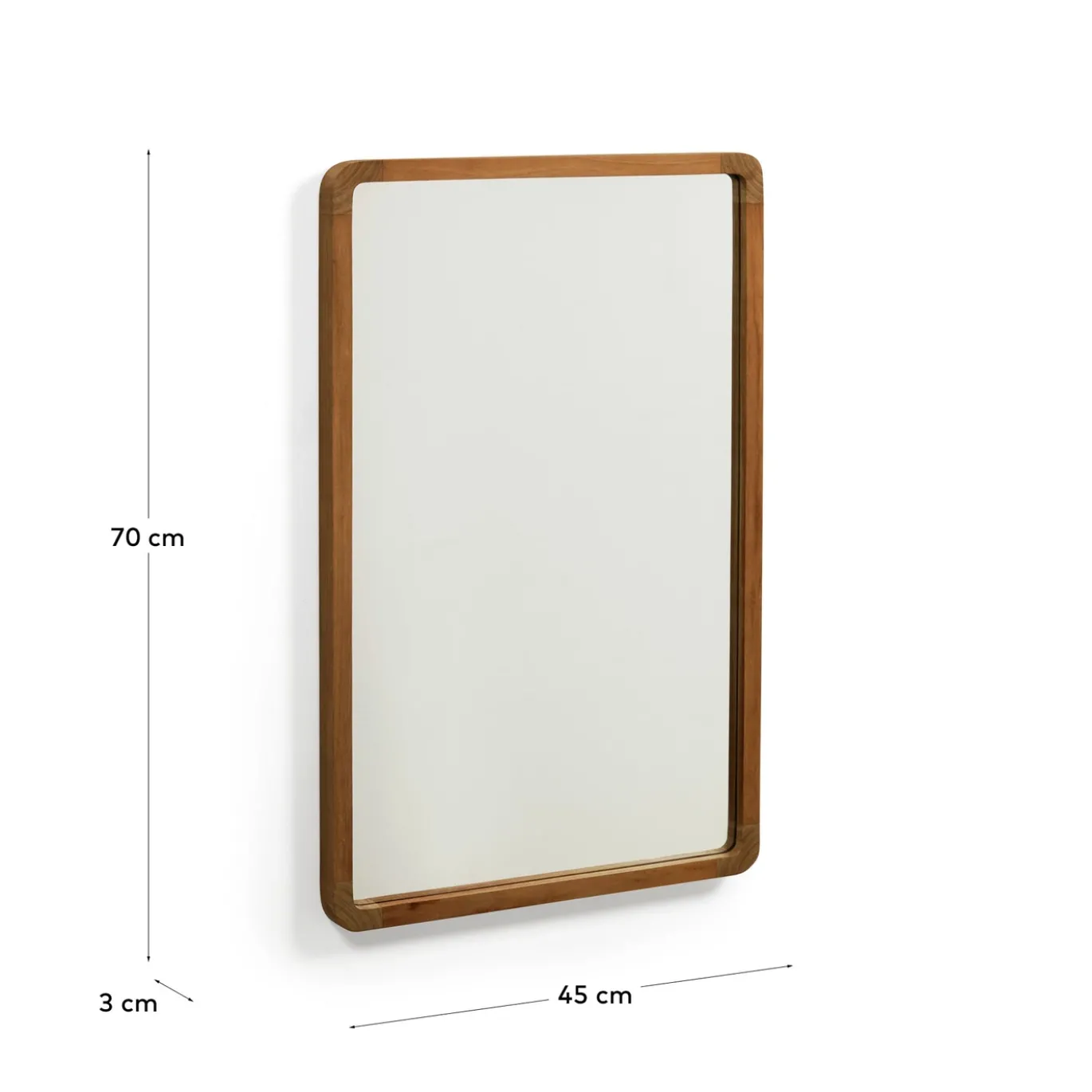 Kave Home Spiegel Shamel Massief Teakhout Bruin 45x70cm