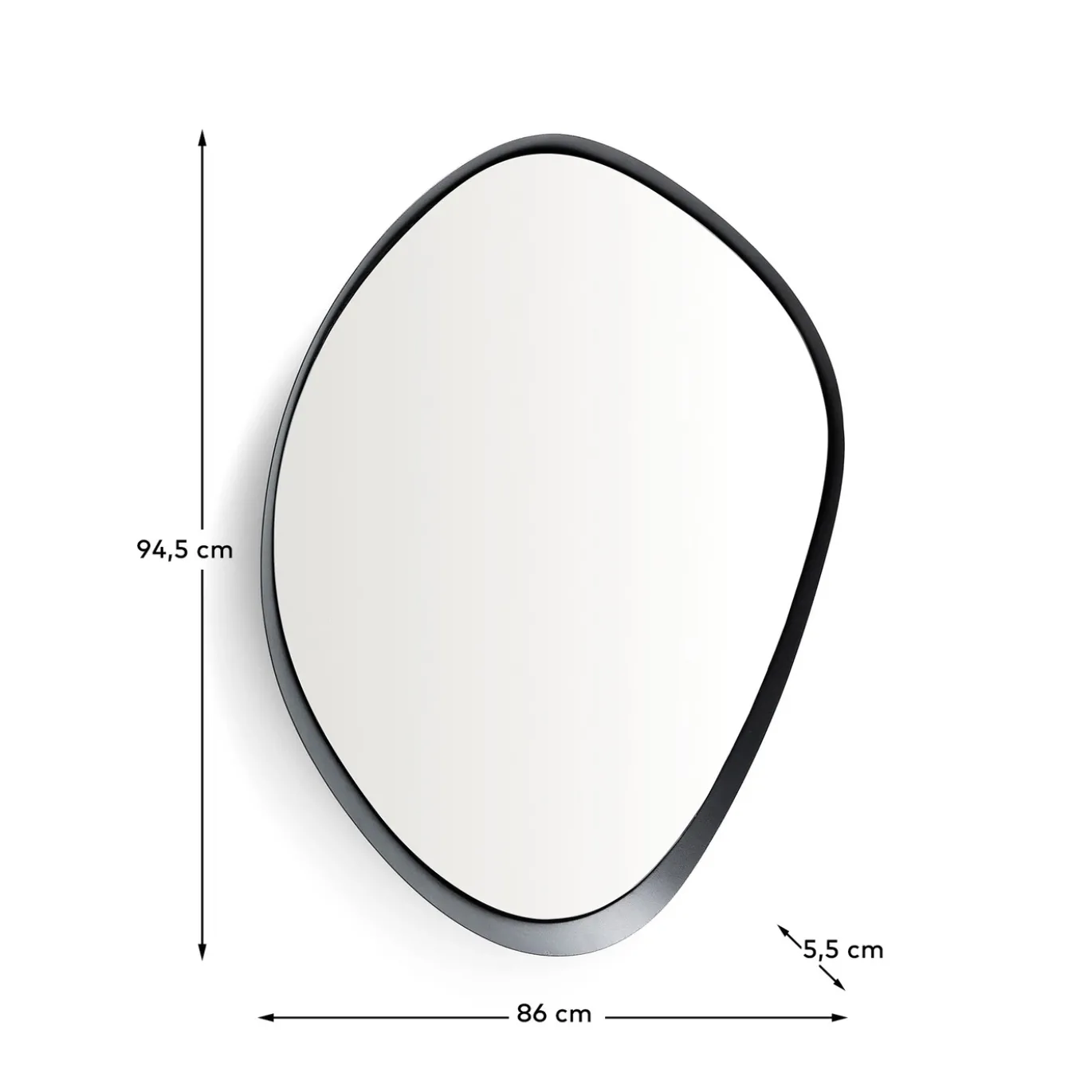 Kave Home Spiegel Tebel Zwart Metaal 85x93,5cm