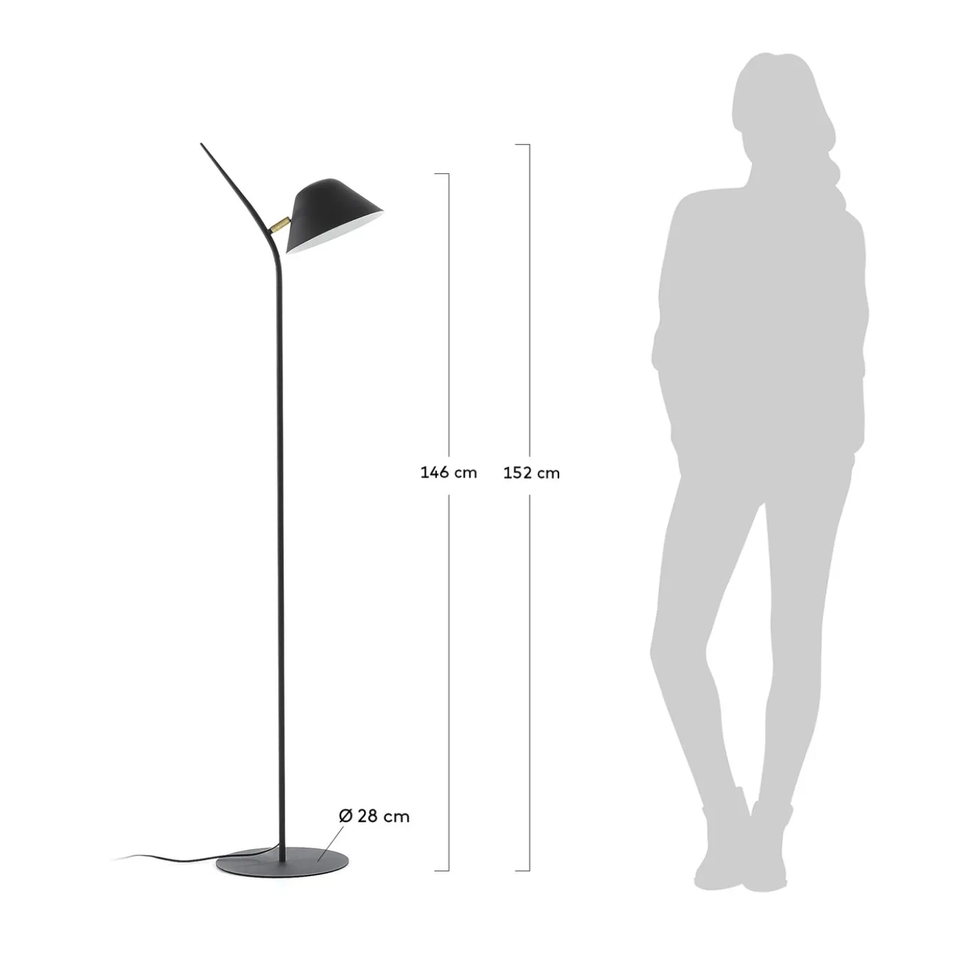 Kave Home Staande Lamp Aurelia Zwart