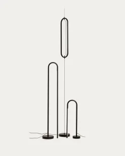 Kave Home Staande Lamp Bow Zwart Aluminium