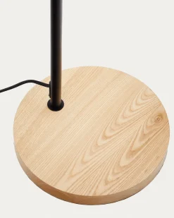 Kave Home Staande Lamp Catlar Essenhout Zwart
