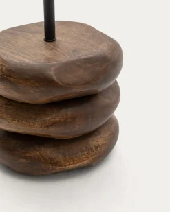 Kave Home Staande Lamp Kor Acaciahout Donkerbruin Jute