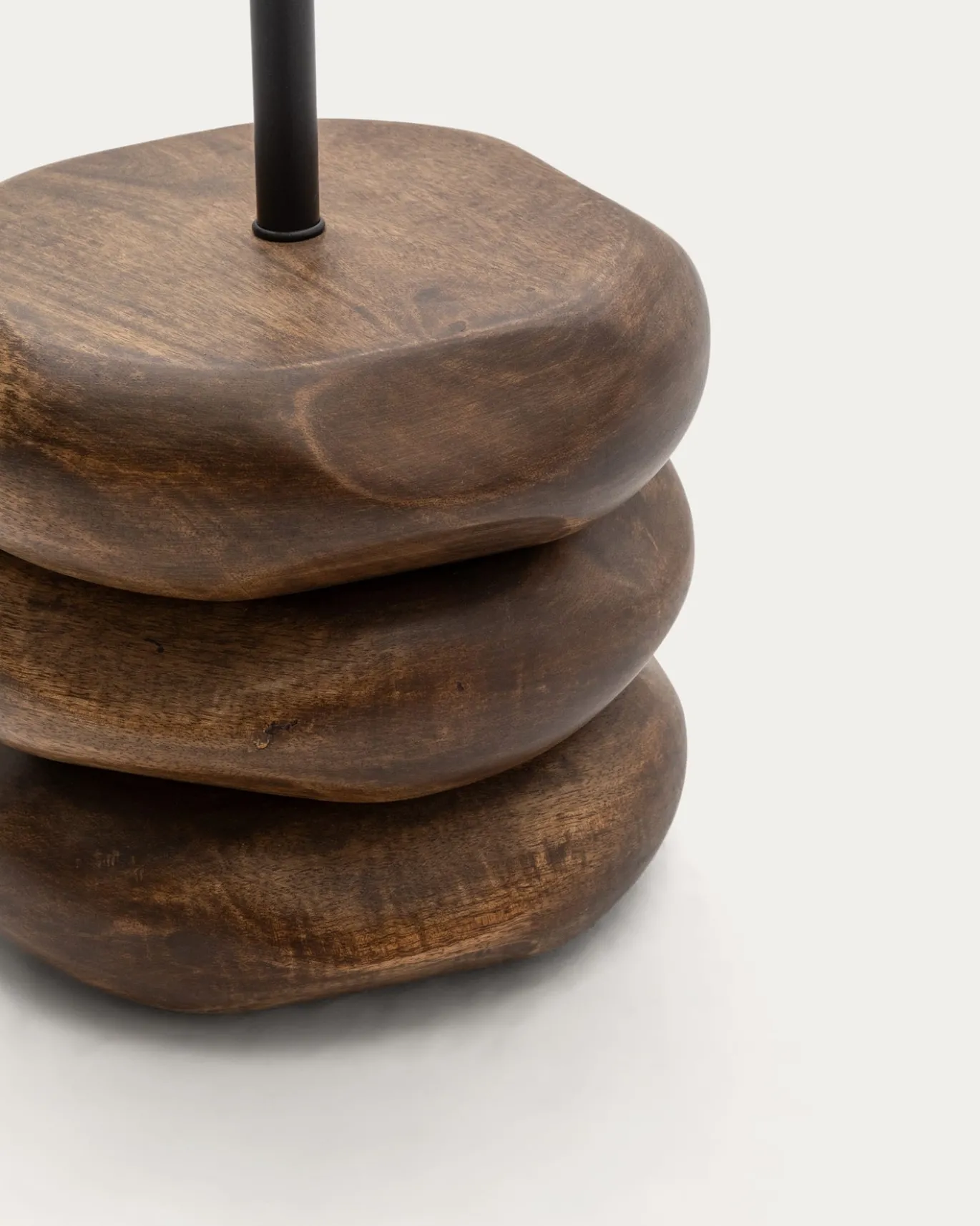 Kave Home Staande Lamp Kor Acaciahout Donkerbruin Jute