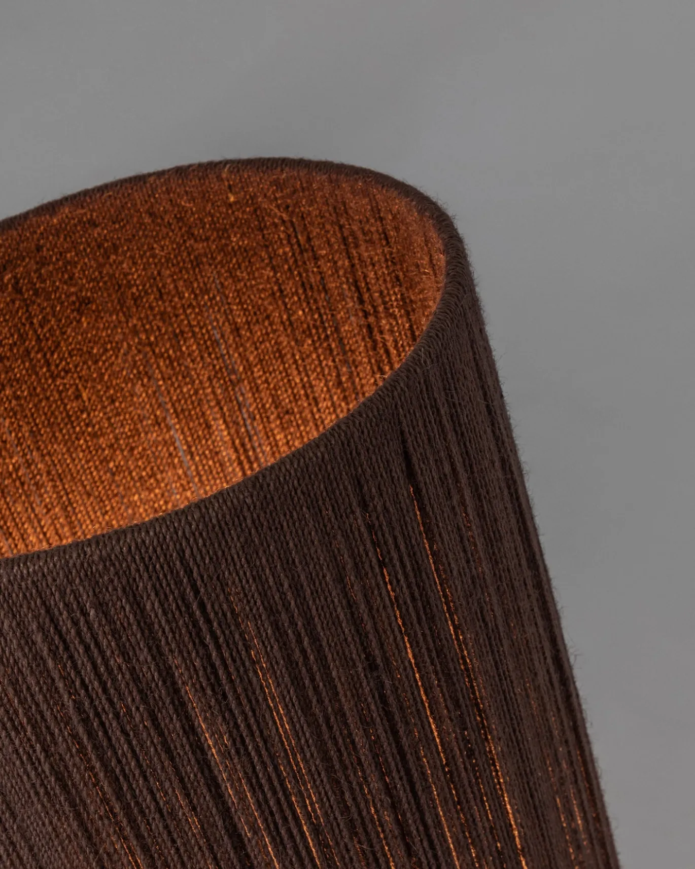 Kave Home Staande Lamp Kor Acaciahout Donkerbruin Jute