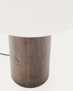 Kave Home Staande Lamp Marga Rubberhout Beige/Walnoot