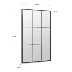 Kave Home Staande Spiegel Ulrica Zwart Metaal 100x160cm