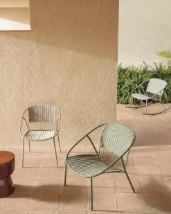 Kave Home Stapelbare Fauteuil Atrani Staal/Touw Taupe