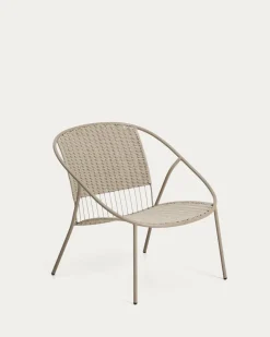Kave Home Stapelbare Fauteuil Atrani Staal/Touw Taupe