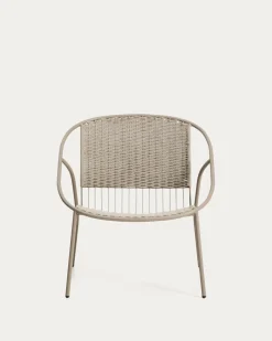 Kave Home Stapelbare Fauteuil Atrani Staal/Touw Taupe