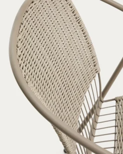 Kave Home Stapelbare Fauteuil Atrani Staal/Touw Taupe