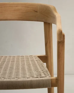 Kave Home Stapelbare Stoel Icaro Massief Teakhout Beige