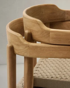 Kave Home Stapelbare Stoel Icaro Massief Teakhout Beige