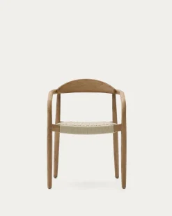 Kave Home Stapelbare Stoel Nina Acaciahout en Ecru Touw