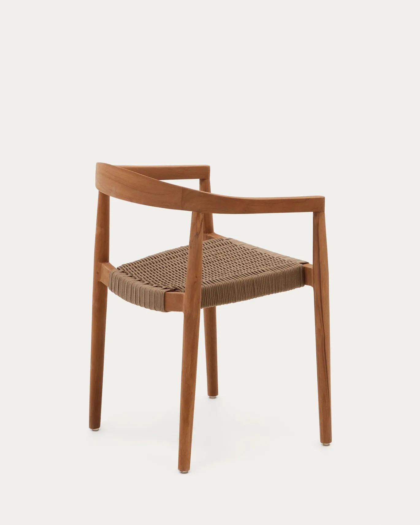 Kave Home Stapelbare Stoel Ydalia Massief Teakhout Naturel en Beige Touw