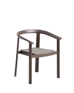 Kave Home Stapelbare Tuinstoel Erice Aluminium/Touw Donkerbruin