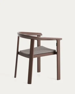 Kave Home Stapelbare Tuinstoel Erice Aluminium/Touw Donkerbruin