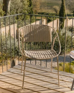 Kave Home Stapelbare Tuinstoel Atrani Staal/Touw Taupe