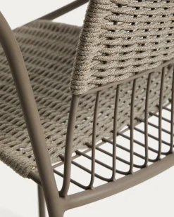 Kave Home Stapelbare Tuinstoel Atrani Staal/Touw Taupe
