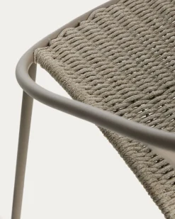 Kave Home Stapelbare Tuinstoel Atrani Staal/Touw Taupe
