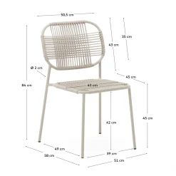 Kave Home Stapelbare Tuinstoel Talaier Touw Beige