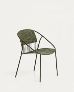 Kave Home Stapelbare Tuinstoel Atrani Staal/Touw Groen